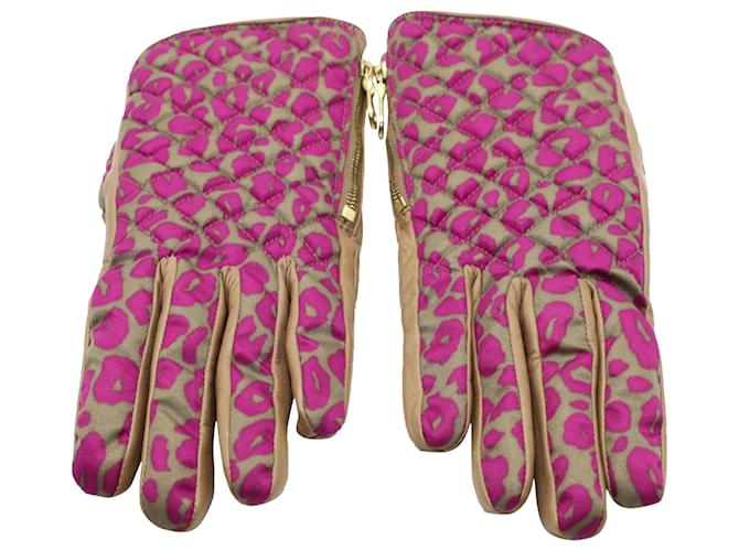 Mulberry Animal Print Handschuhe aus braunem Leder  ref.662166