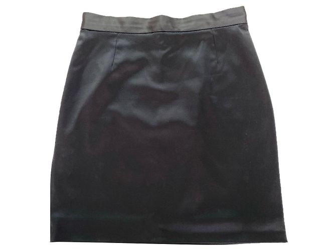 Dolce & Gabbana Satinrock Schwarz hoch tailliert