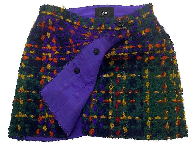 Minifalda de lana Dolce & Gabbana Multicolor