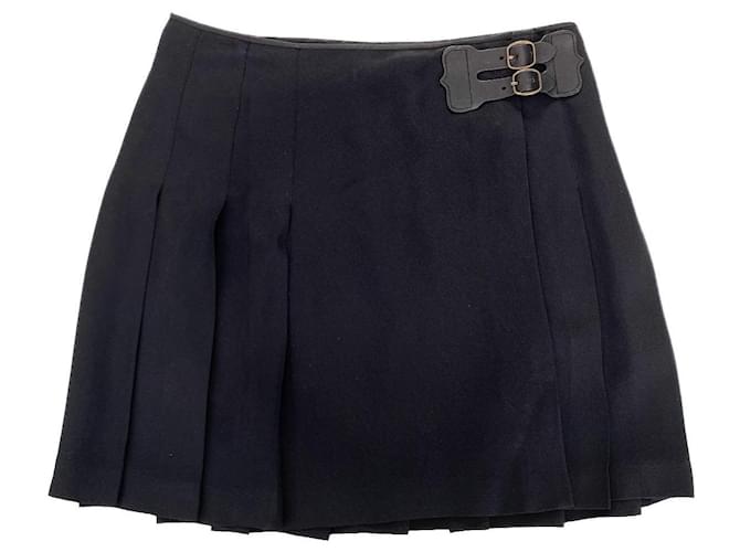 Polo Ralph Lauren Ralph Lauren pleated polo skirt Black Viscose Fur Acetate  ref.662180