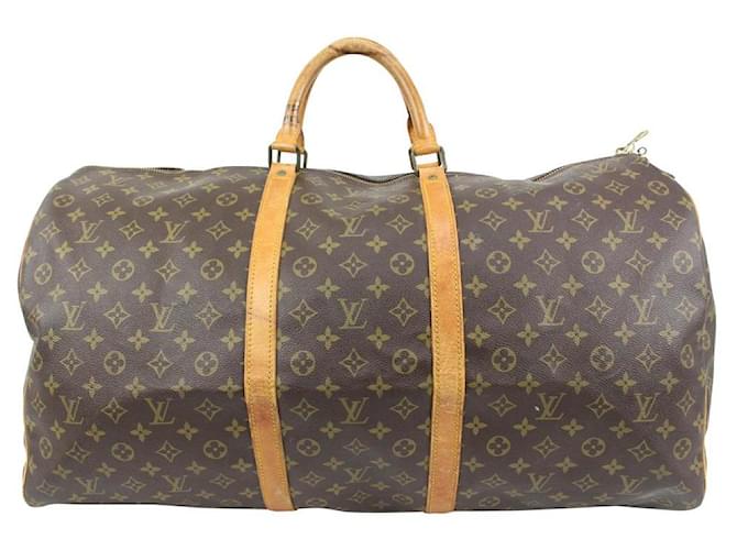 Louis Vuitton Monogram Keepall 60 Boston Duffle Travel Leather  ref.662270