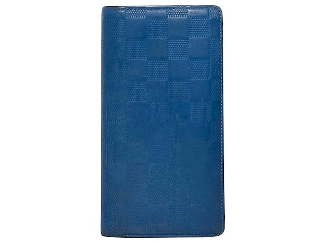 Louis Vuitton Portefeuille Brazza Azul Cuero  ref.662275