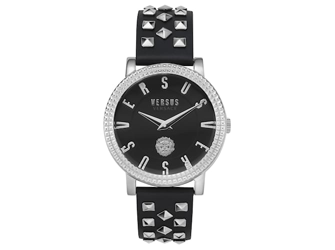 Versus Versace Pigalle Leather Stud Watch Metallic  ref.662285