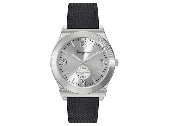 Salvatore Ferragamo Gancini Leather Watch Silvery Metallic  ref.662324