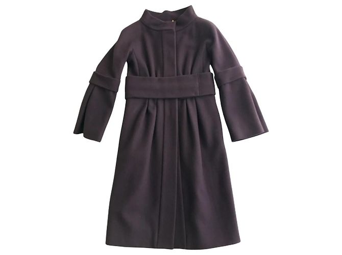 Alberta Ferretti Coat with bell sleeves Dark purple