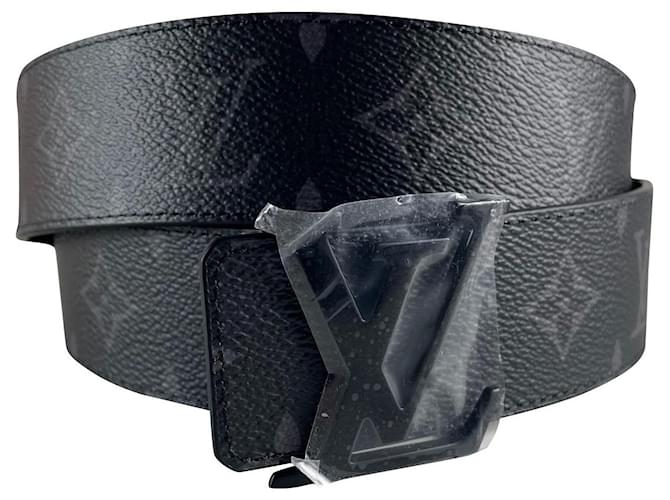 Initiales en cuir ceinture Louis Vuitton Noir taille 85 cm en Cuir