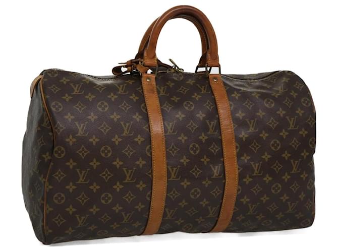 Louis Vuitton Monogram Keepall 50 Boston Bag M41426 LV Auth ar7521 Cloth  ref.662529