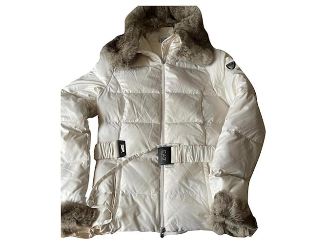 Armani short down jacket White Polyester  ref.662616
