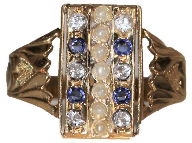 Anillo Sans Arcidet de oro amarillo 18k rectangular Dorado