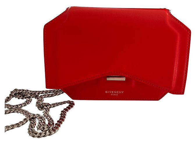 Borsa Givenchy Bow Cut in pelle corallo