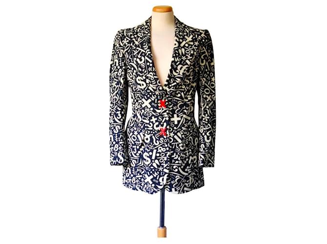Moschino Cheap And Chic Rare Iconic Graphic Sign Print Blazer Multiple colors Rayon  ref.662628