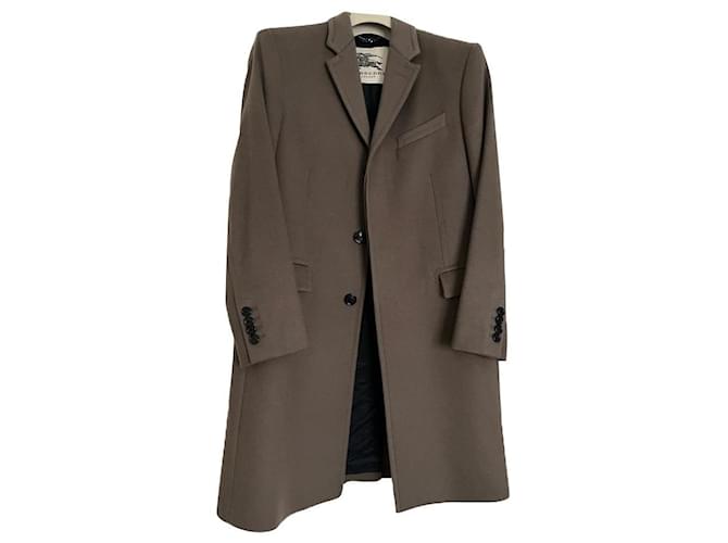 Burberry Men Coats Outerwear Taupe Cashmere Wool  ref.662636