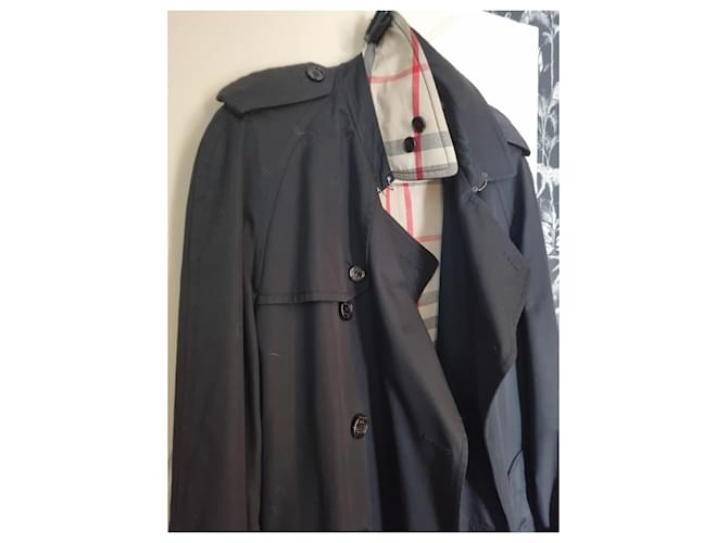 Trench Burberry Black Cotton  ref.662653