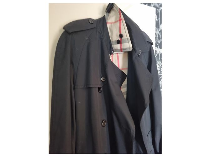 Trench Burberry nero in cotone