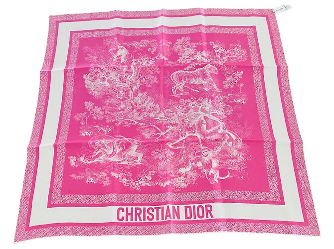 Sciarpa DIOR Toile de Jouy Reverse rosa neon
