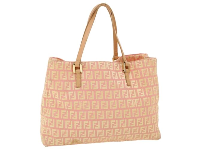 FENDI Zucchino Canvas Hand Bag Pink Auth ar7504  ref.662685