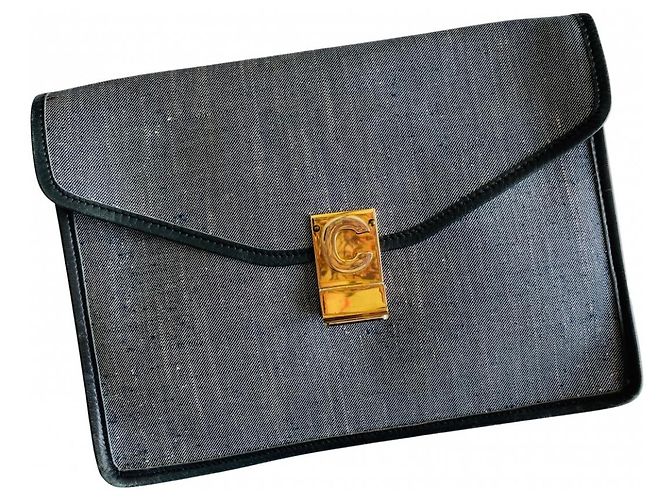 Classic Box Pochette vintage Céline Bleu