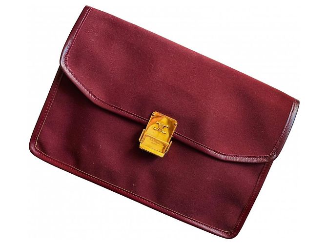 Classic Box Pochette vintage Céline Bordeaux