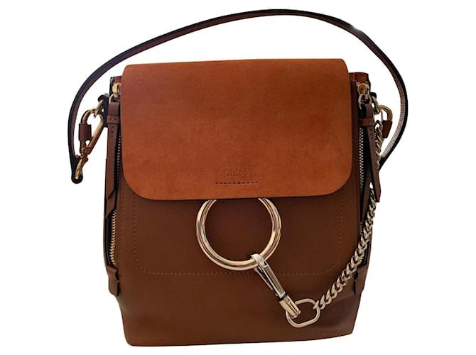 Chloé Gorgeous Faye Backpack Cognac Leather  ref.662858