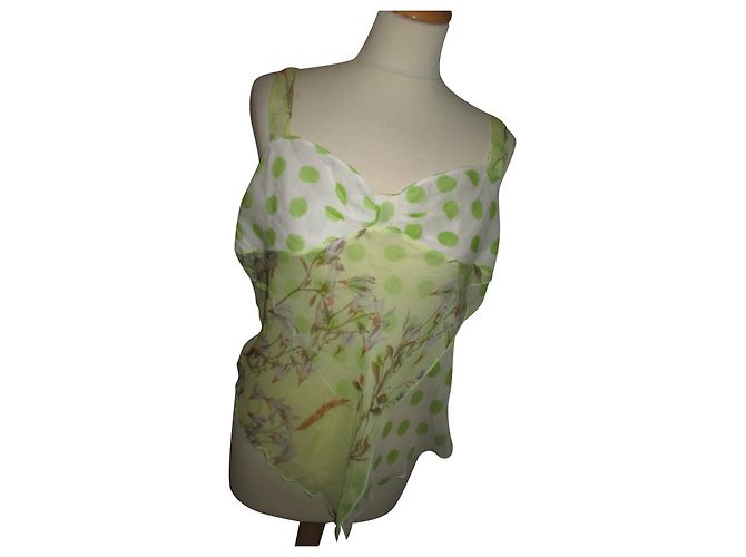 Autre Marque Top in seta Chiaria d'este con scollo a cuore Multicolore