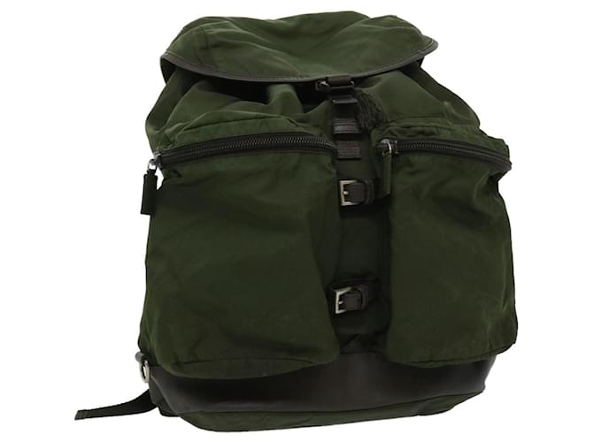 PRADA Backpack Nylon Khaki Auth ar7528  ref.663151