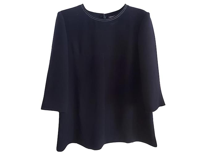 Bellissimo top Chanel T.38 Blu navy Poliestere  ref.663284