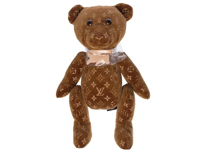 Exceptional Louis Vuitton "DouDou" teddy bear in soft beige and brown monogram fabric Cloth  ref.663326