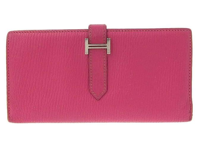 Hermès Béarn Pink Leather  ref.663367