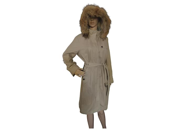 Marella Coats, Outerwear Beige Cotton  ref.663374