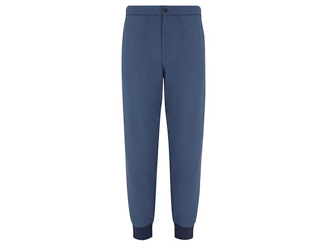 Armani Cotton-and-cashmere trousers BLU Grey  ref.663395
