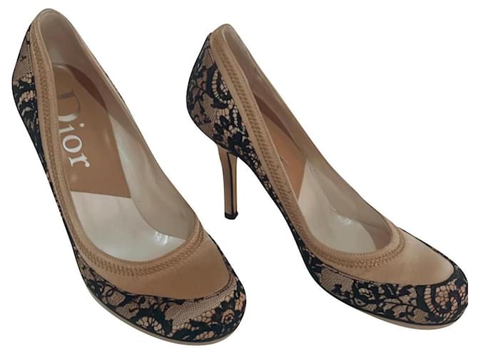 Christian Dior heels Caramel Lace  ref.663401