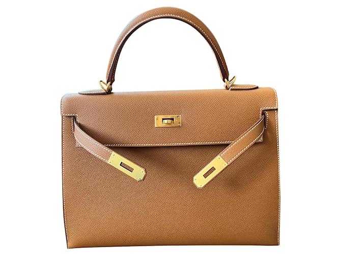 Hermès hermes kelly32 epsom sellier gold with GHW Golden Leather  ref.663419