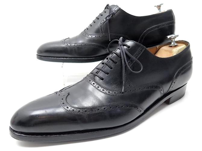 ZAPATOS JM WESTON RICHELIEU 528 punta floreada 9mi 43 Zapatos de cuero negro  ref.663461
