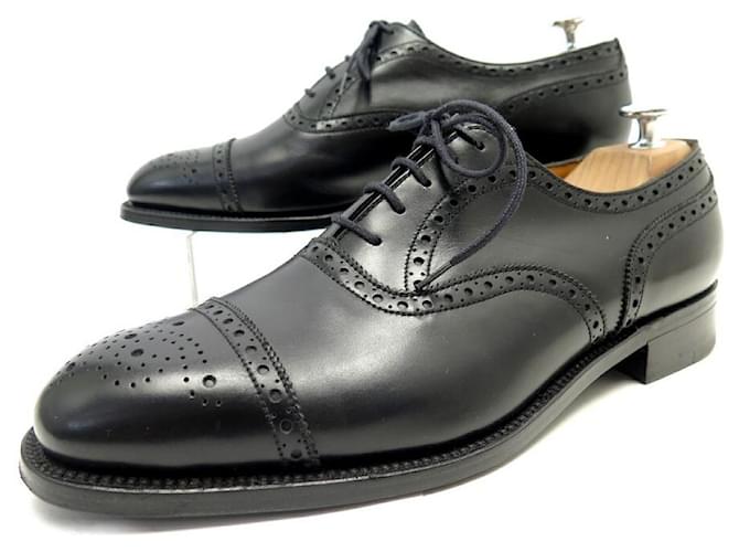 JM WESTON RICHELIEU SHOES 310 flowered tip 7E 41 LARGE BLACK