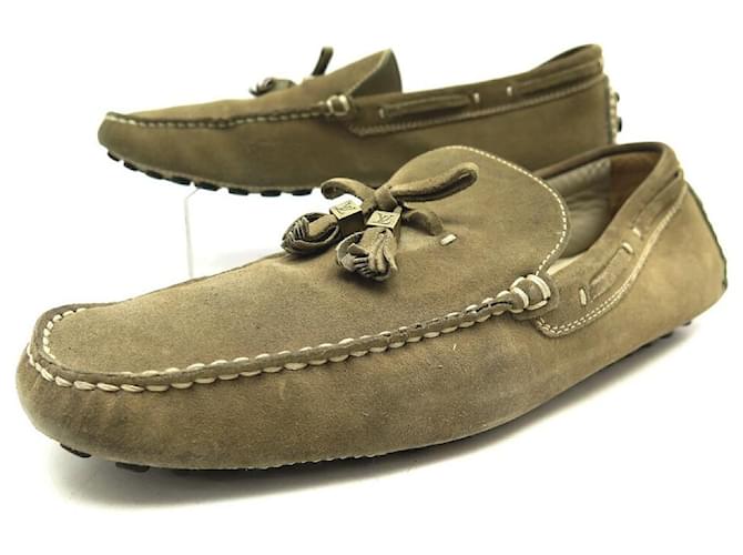 LOUIS VUITTON MONZA SHOES LOAFERS 9.5 43.5 BEIGE SUEDE LOAFER SHOES  ref.663537
