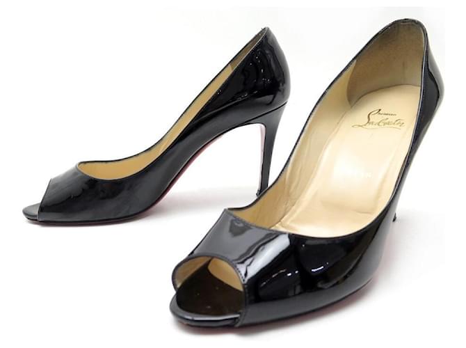 ZAPATOS BOMBAS CHRISTIAN LOUBOUTIN USTED USTED 38 ZAPATO CHAROL NEGRO  ref.663603