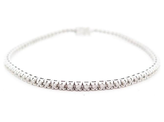 NEW MAUBOUSSIN BRACELET YOU ARE MY RIVER OF LOVE WHITE GOLD DIAMONDS 0.75ct Silvery  ref.663639