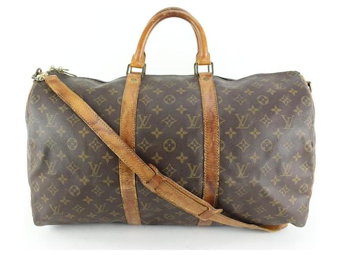 Louis Vuitton Monogram Keepall Bandouliere 50Boston Duffle Bag with Strap 65LK429S Leather  ref.663918