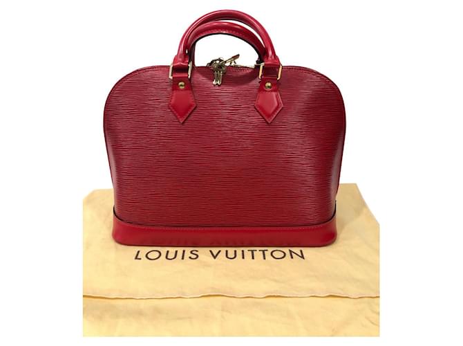 Louis Vuitton ALMA Red Leather  ref.664019