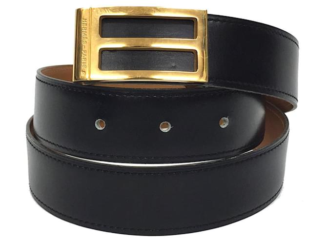 Hermès -- Black Leather  ref.664037