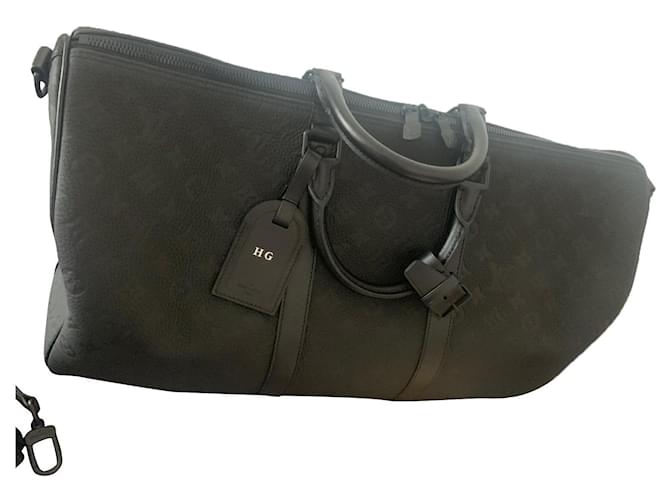 Bolso de mano Louis Vuitton 50 METRO59025 Negro Cuero  ref.664411