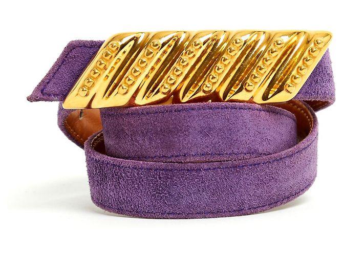 Hermès T70 FIVELA DOURADA DE CAMURÇA ROXA Roxo Gold hardware