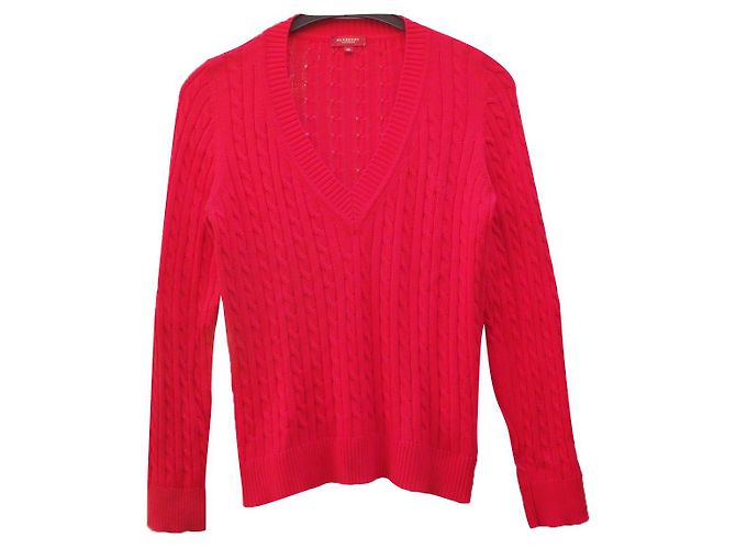 Suéter Burberry Vermelho de Algodão com Tranças
