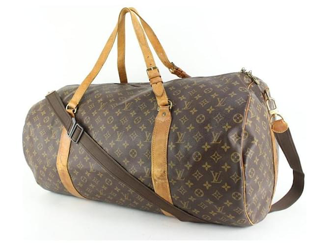 Louis Vuitton XL Monogram Sac Polochon 70 Keepall Bandouliere Leather  ref.664673 - Joli Closet