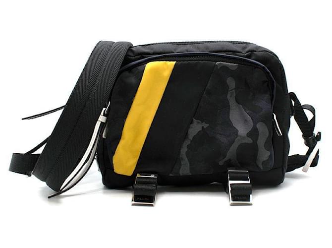 Jacquard Prada black Yellow Camo Nylon Bandolier Camera Bag Multiple colors ref.664701 Joli Closet