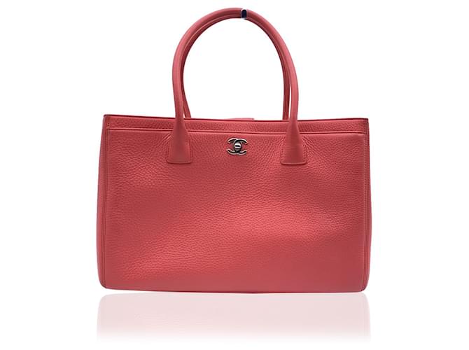 Chanel Pink Pebbled Leather Executive Tote Bag with Strap  ref.664745