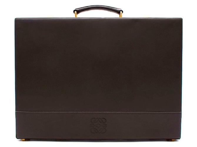 Loewe Grey Leather Vintage Briefcase  ref.664802