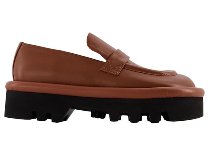 JW Anderson chunky-chain loafers - Brown
