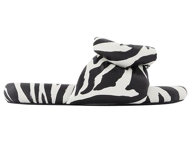 Off White Zebra Impresso Extra Acolchoado Sl 1001 Slides Black Whit