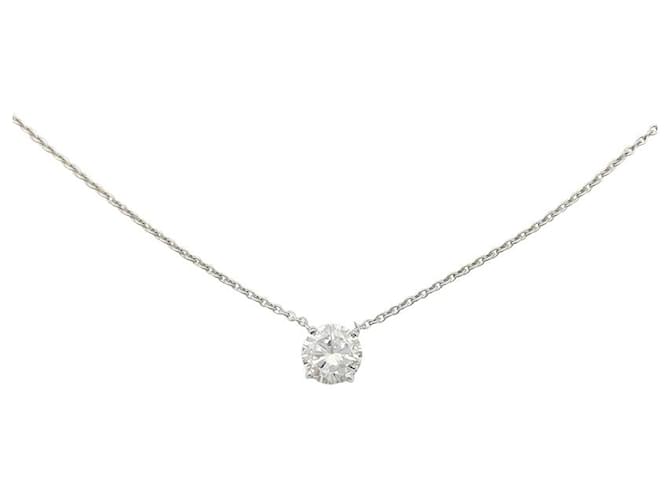 inconnue Solitaire Necklace diamond. Ouro branco Diamante  ref.665403